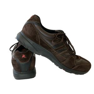 Ecco Receptor Technology Brown Leather Lace Up Athletic Sport Walking Shoes